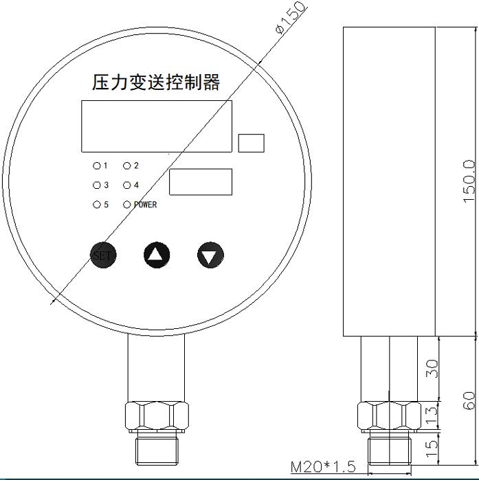 HDK150数字污好色先生视频控制器尺寸图